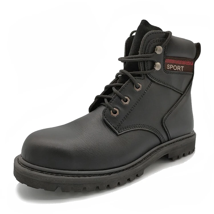 
Steel Toe Composite Goodyear Rubber Man Leather Shoes Work High Top Safety boots Slip On 