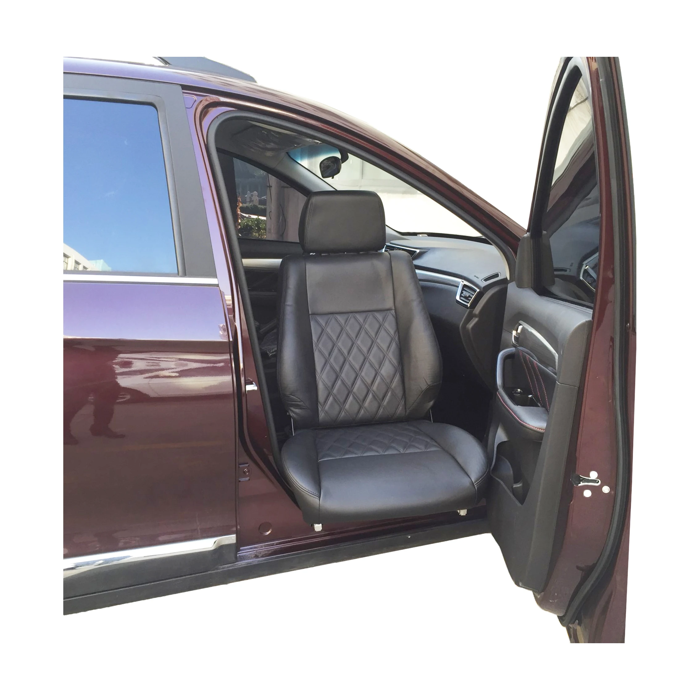 Luxury Leather Electric Adjustable Swivel Turning Seat Rotating Lift Car Seat for Disabled Handicapped Patient Wheelchair Users