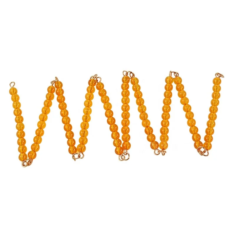 Wholesale Preschool Wooden Montessori Golden Bead Material  Individual educational toys Mathematic Set
