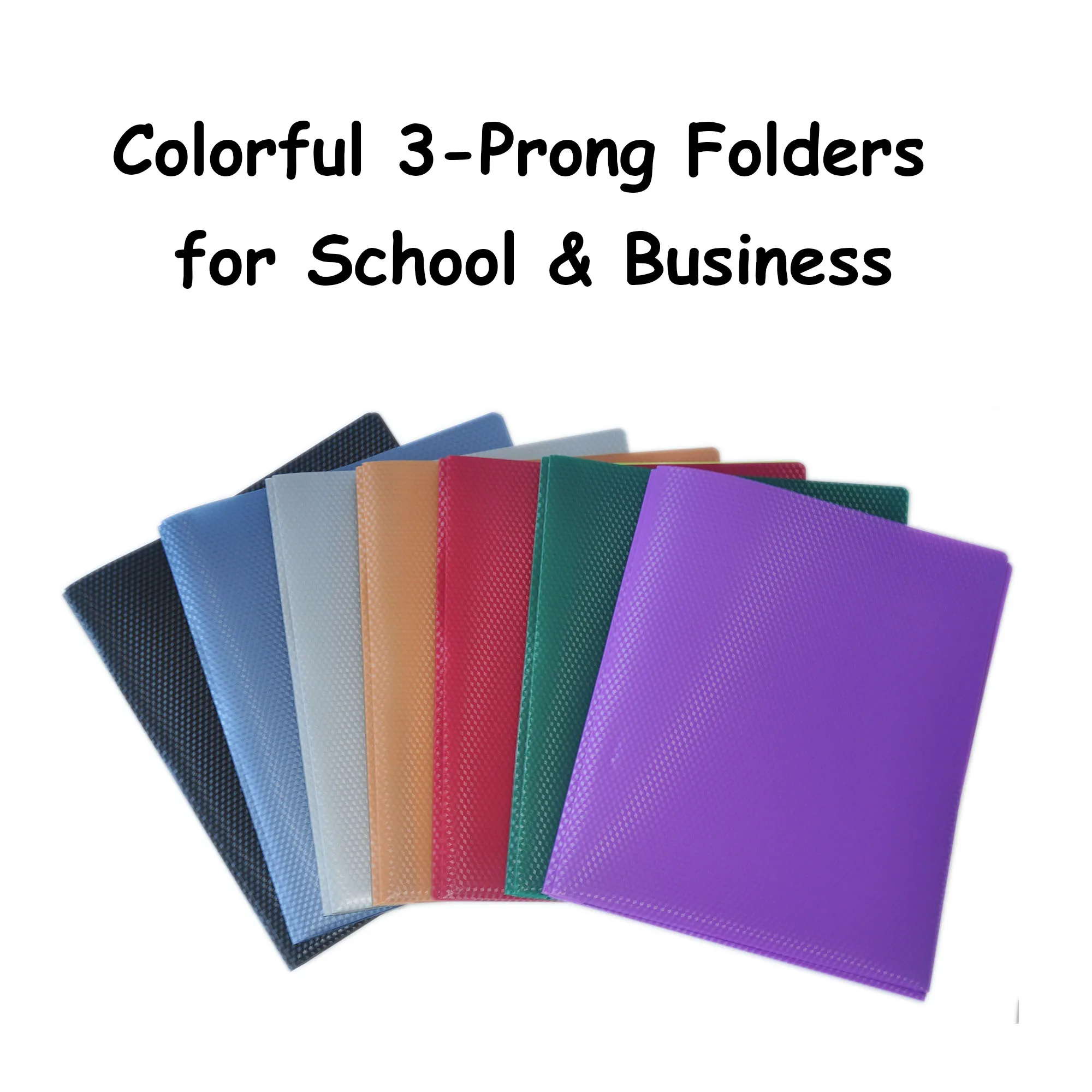 Letter Size Poly Plastic PP Two Pockets Portfolio Files Holder Documents Folder With 3 Metal Prongs