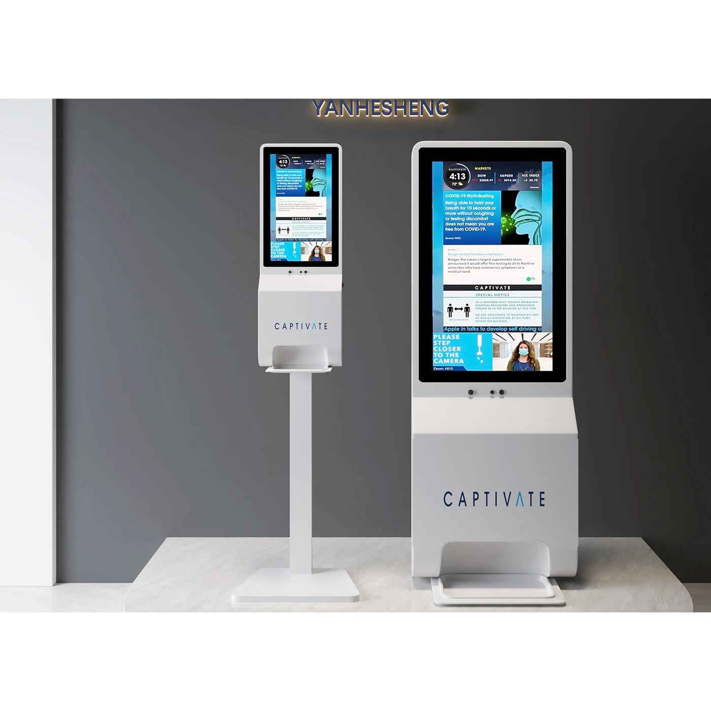 Self-Service Ticket Desk Commercial Service Counter Custom Solid Surface Airport Check-In Counter
