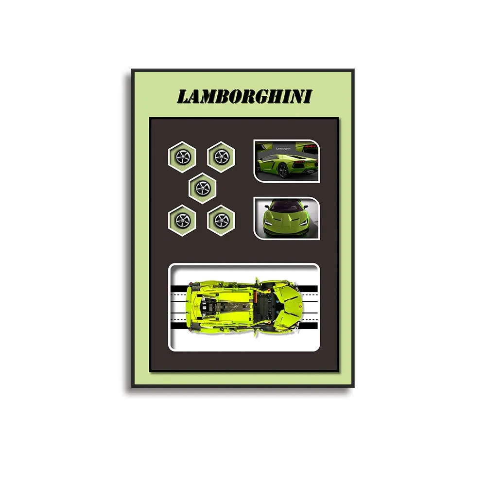 Современный элегантный трехмерный блок автомобиля настенная живопись легкий подвесной декор для ресторана или спальни со строительными блоками