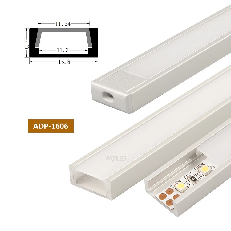 1m 2m Led Lighting Strip Pmma Diffuser with Recessed Aluminum Profile Customizable Cutting Processing Service