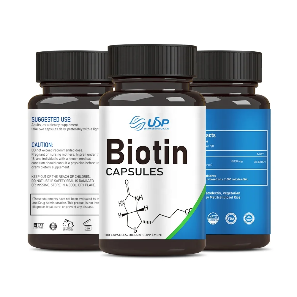 Customized Biotin Keratin Collagen Pills Fish Collagen Biotin Capsules for Hair Skin and Nails Vitamins Biotin Supplement