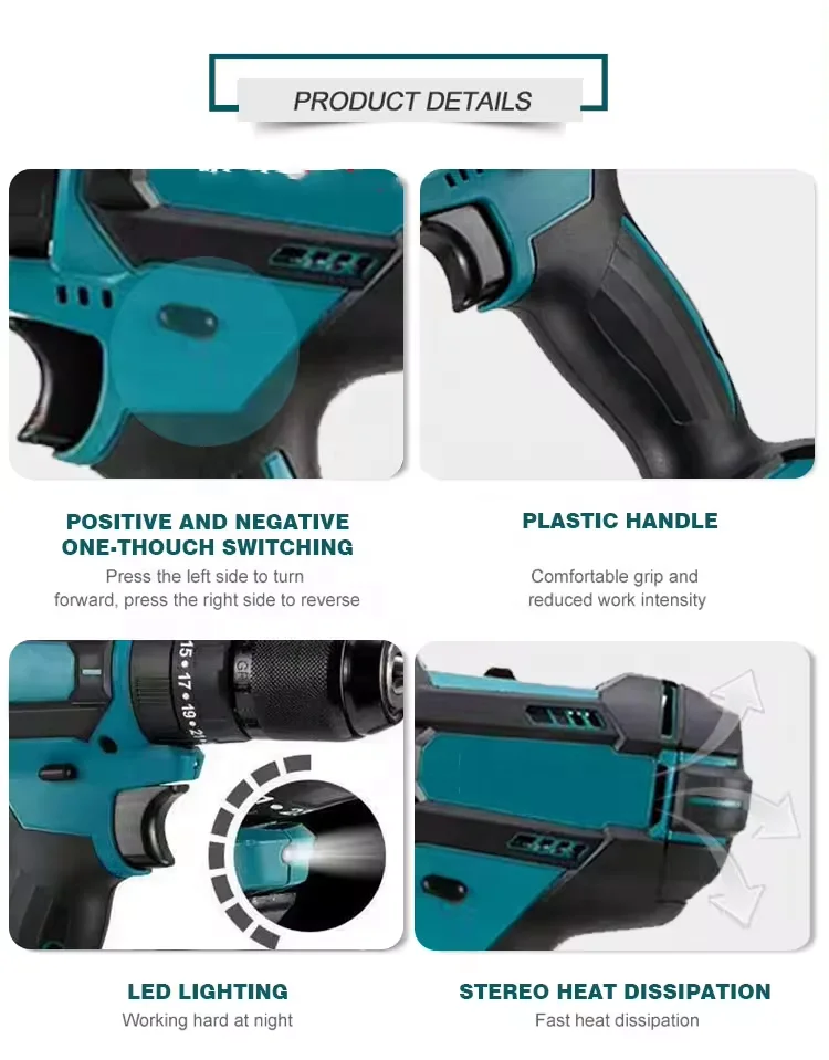 Wholesale High Efficiency Screw Driver Machine Hand Electric Power Drill Machine Tools Cordless Lithium Power Impact Drills
