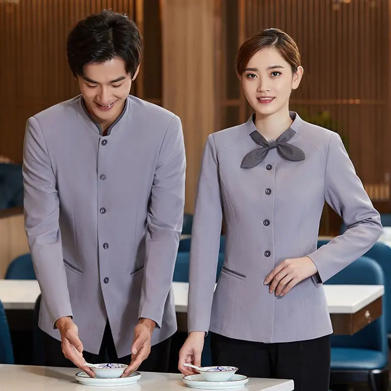 
Hotel Waiter Overalls Workwear Hotel Waitress Chef Uniform For Restaurant waiter uniform 