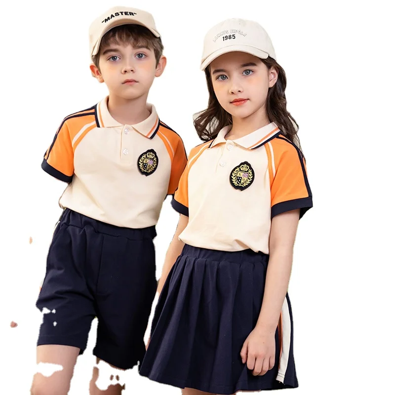 Breathable Clothes For Kindergarten School Polo Shirt SKirts Shorts Fashion Kindergarten Uniform
