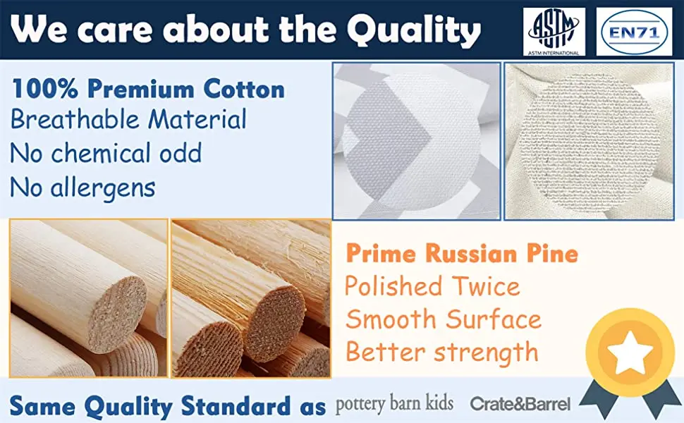 Grey Canvas Tepee Tent with Mat & Light String, Kids Foldable Play Tent for Indoor Outdoor Portable Playhouse