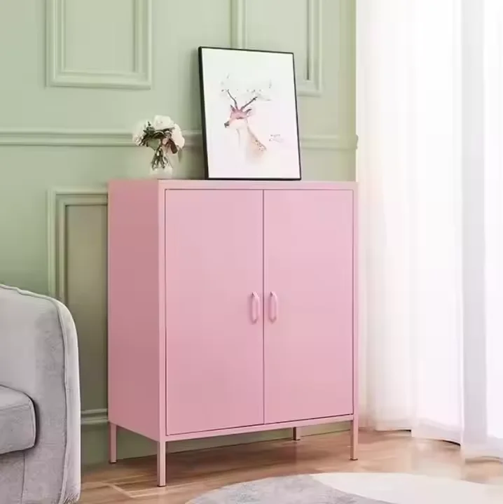 Living Room Furniture Modern White Buffet Sideboard Mini Corner Home Coffee Wine Bar Cabinet For Home Steel locker