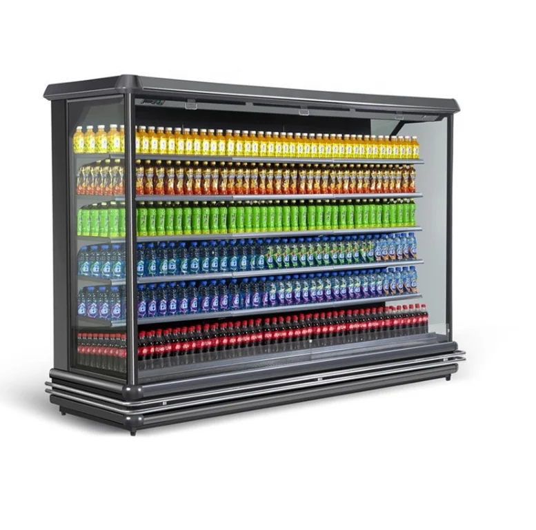 Commercial Fresh Vegetable Open Display Cooler with Water Spray