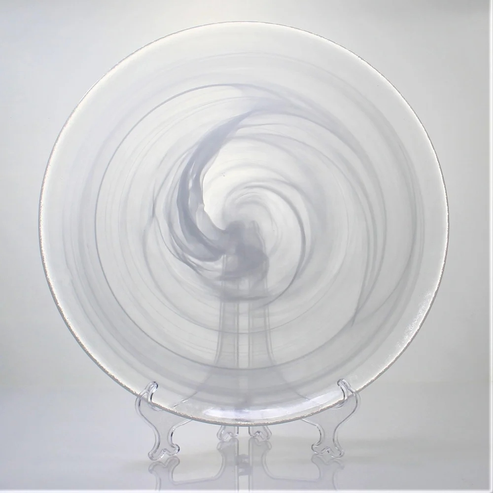 custom clear crystal glass plate glass serving dish tableware