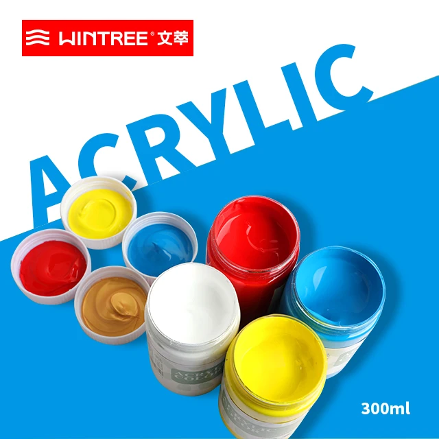 Wintree Acrylic paints 300ml OEM factory for artists drawing canvas waterproof Non-toxic Eco-friendly permanent acrylic color