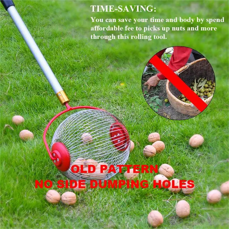 Newest Garden Hand Tool Side Open Dump Nut Gatherer Harvester Garden Hand Tools Manual Walnut Picker Nut Picker Golf Ball Picker