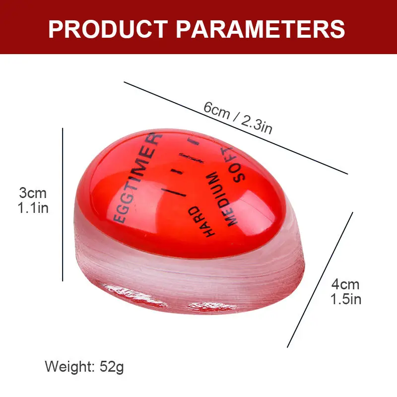 Kitchen Gadget Boil Color Changing Kitchenware Colorful Egg Shape Timer