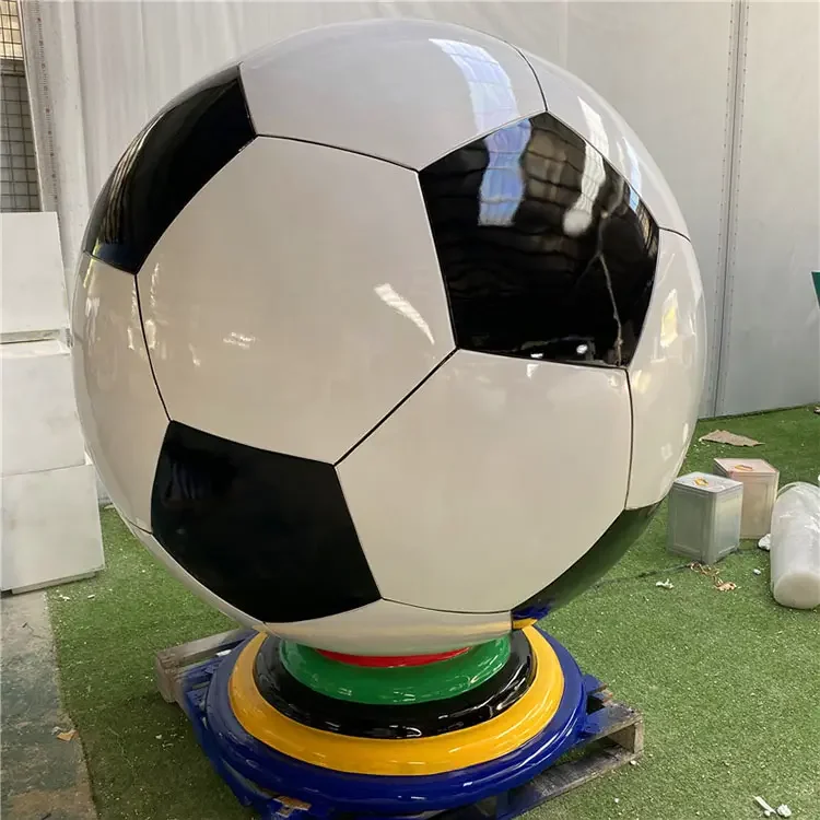 Fiberglass Iconic Sculpture Sport Soccer Ball Ornament Custom-made Large Size Realistic Football Soccer Sculptures