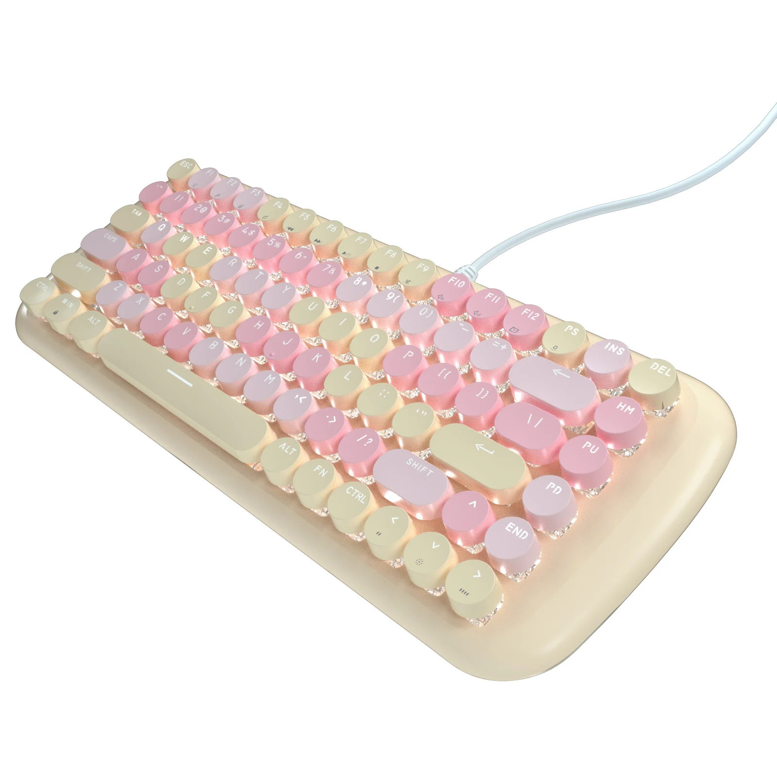 Wired White-backlit Mechanical Keyboard Mini Stylish Keyboard  With Four Colors