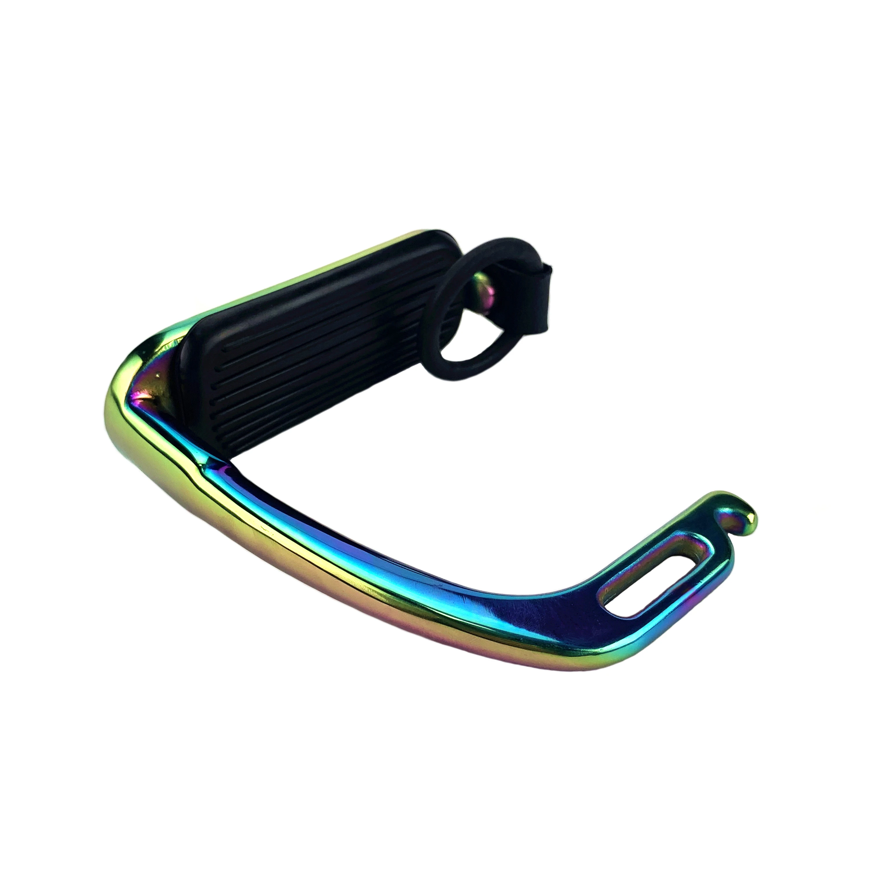 
Rainbow Horse Riding Stirrups with Rubber Ring and Leather Strap Colored Peacock Safety Stirrups 