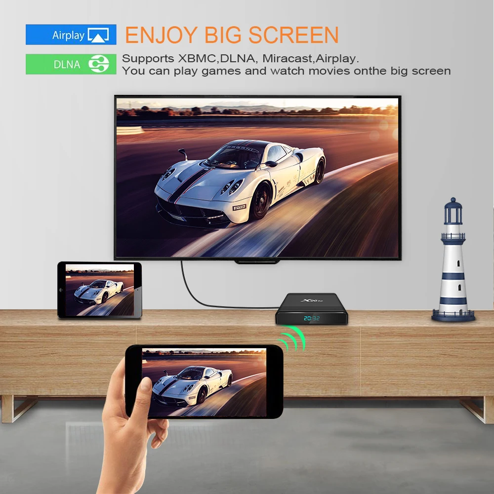X96 Air S905X3 чип Android 9 0 RAM 4 Гб ROM 32 Dual Wifi Hd Видео песни