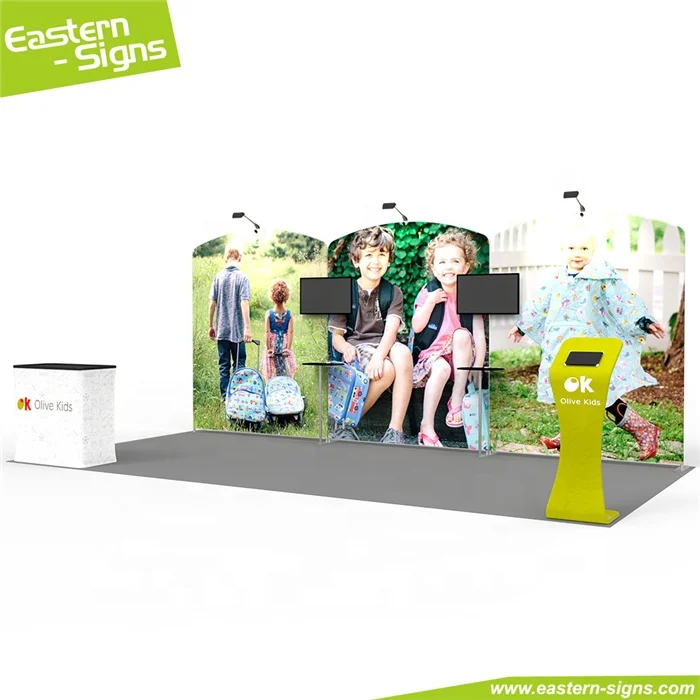 Standard modern portable aluminum fabric 10x20 advertising exhibition booth floor system for fair