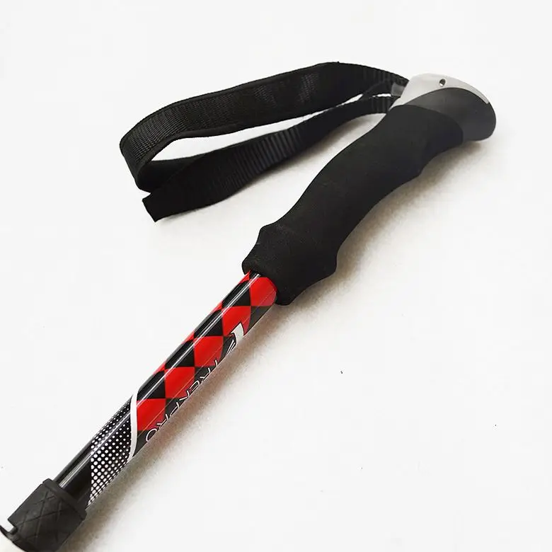 Carbon fiber 100% Foldable Trekking Pole Nordic Walking Stick-Telescopic Hiking Pole with Flip Lock