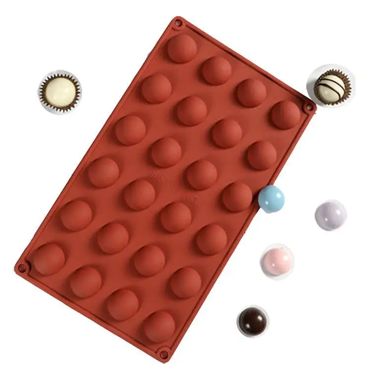 Silicone Homedge Medium Large 6-cavity Chocolate 6/15/24 Cavity Semi Sphere Silicon Mold