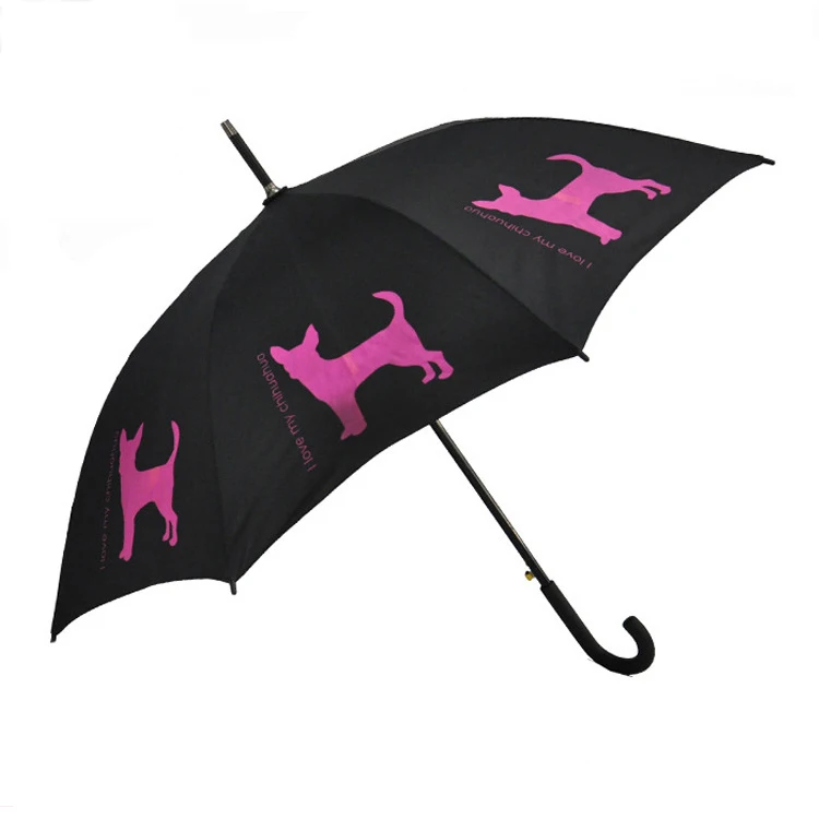 Custom pet long handle umbrella dog pattern umbrella straight rod dog umbrella