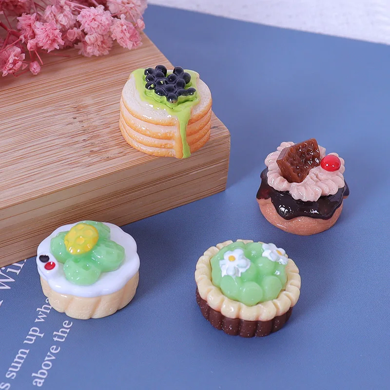 Miniature simulation food play rose fruit cake dessert cream glue diy jewelry resin refrigerator sticker toys blind bags