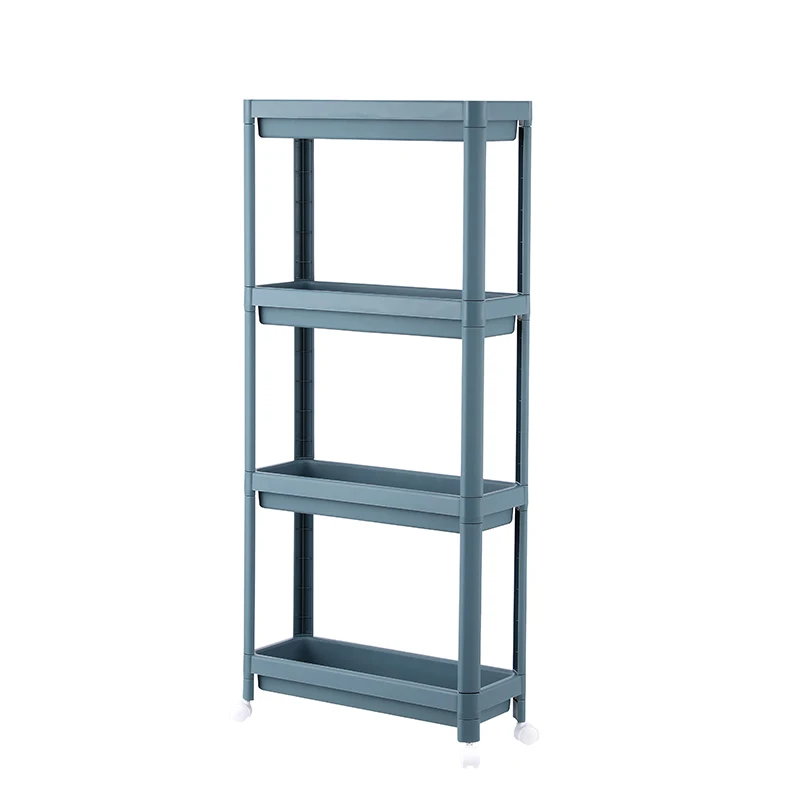 2024 New Fashion New Trend Modern Style Home Movable Plastic Multifunction Storage Shelf Rack For Bathroom