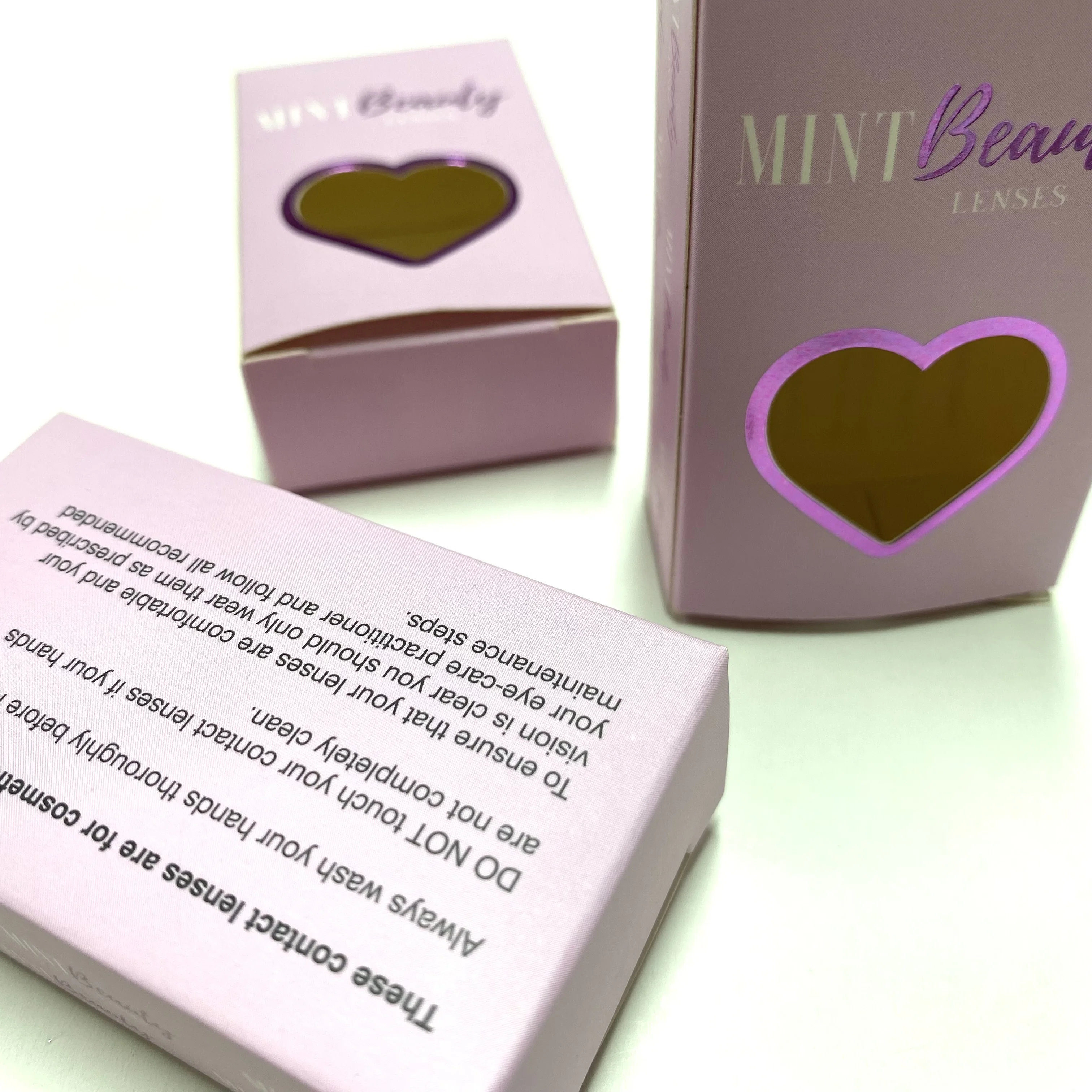 Luxurious contact lenses box 3d mink eyelashes custom packaging box lens vendor customized boxes