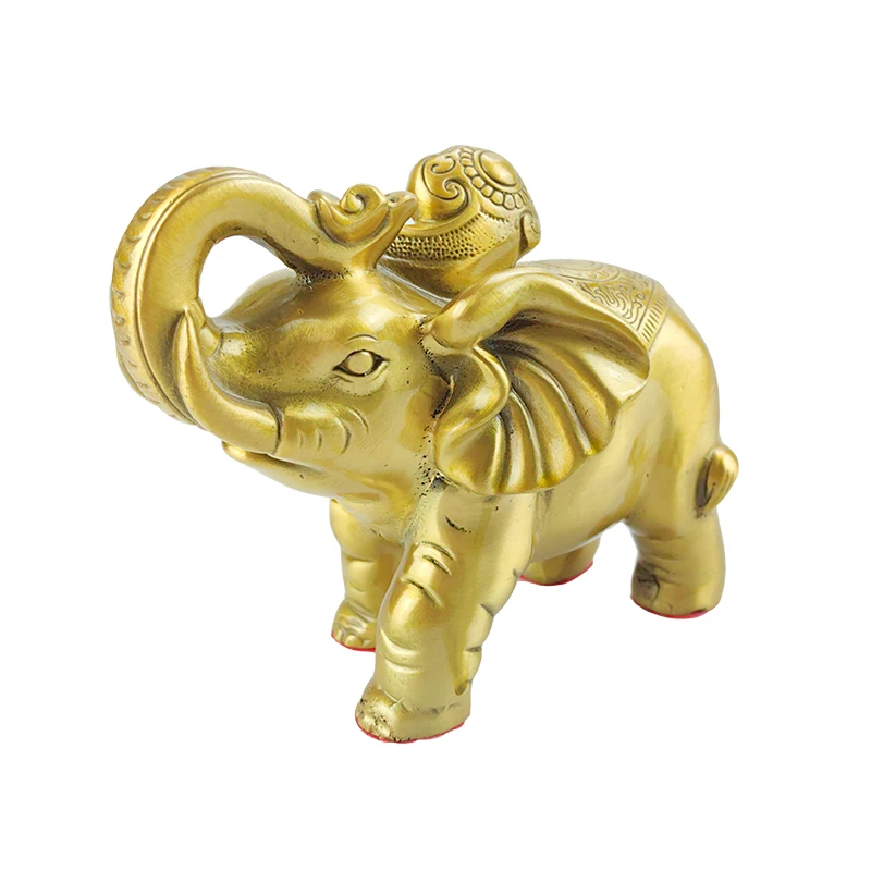 Manufacture multicolour Christmas art table top decoration modern handicraft gold color elephant copper ornaments