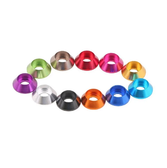LEITE M3 Cone Cup Head Screw Gasket Conical Washer Shim for Multicolor Drone Aluminum Alloy OEM M2 Black Aluminum Washer