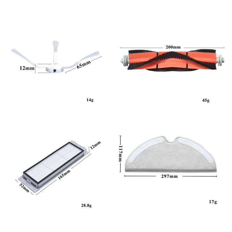 Vacuum Cleaner Accessories Roller Brush Side Brush HEPA Filter Mop Replacement For Xiaomi Roborock S4 S5 S6 T60 T61 T6