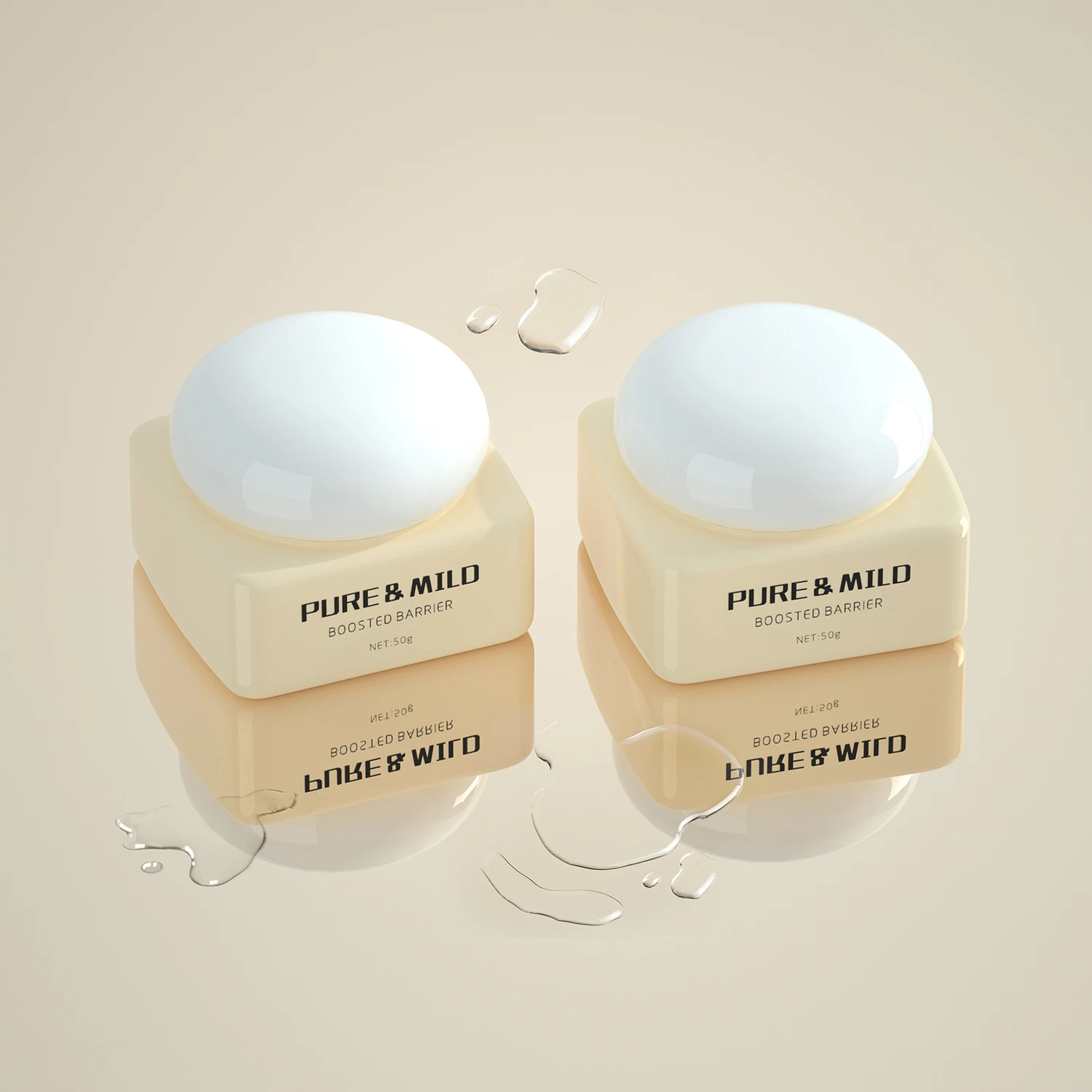 Custom 30 g 50g Luxury Empty Skincare Packaging Eye Facial Cream Jar Square Glass Cosmetic Glass Jars With Screw Lid