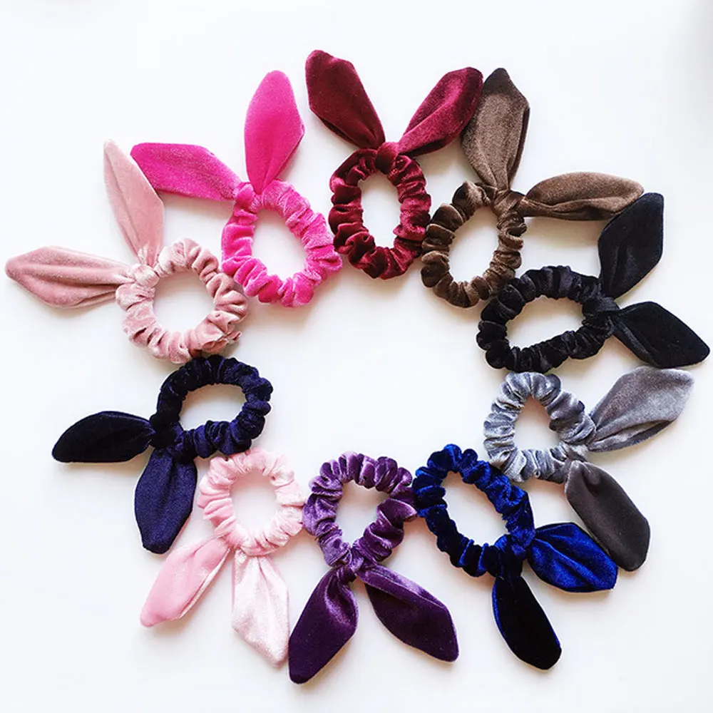Custom Fashion Wholesale Elastic Velvet Hair Scrunchies