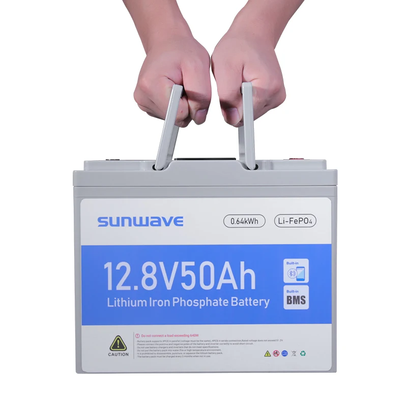 Sunwave Wholesale 12v 50AH 100Ah 200Ah 400Ah Bluetooth IP65 Waterproof Deep Cycles Rechargeable Solar lithium ion Battery