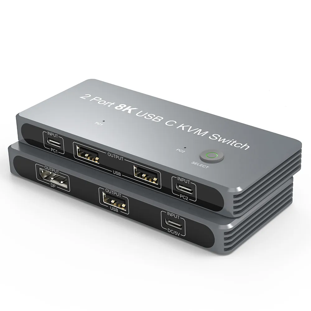 ODM OEM PD KVM Switcher USB  Switch Selector 4K 120Hz 8K HD MI 2.1 KVM Switch