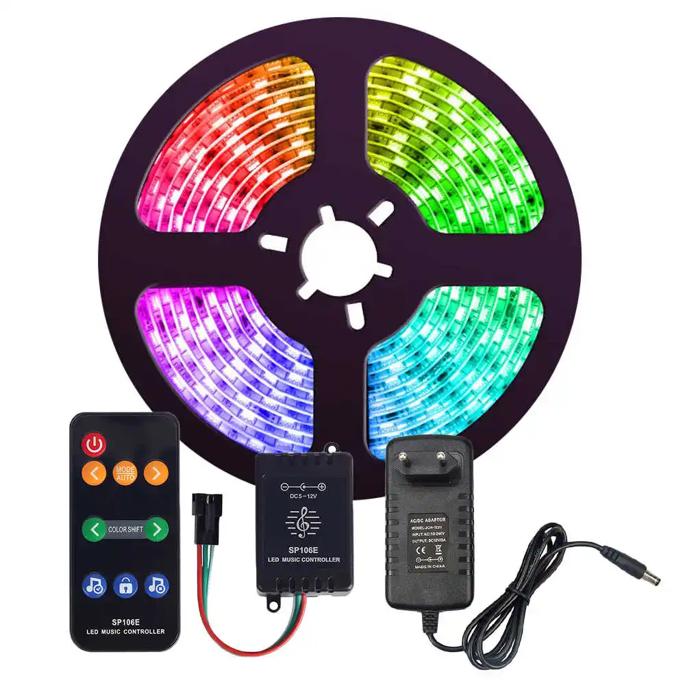 Dream Color BT Wifi Sp106e Ws2811 Светодиодная лента IP68 теплый белый RGB музыкальные наборы Декор Пейзаж 12 В медный контроллер режима переключения PCB
