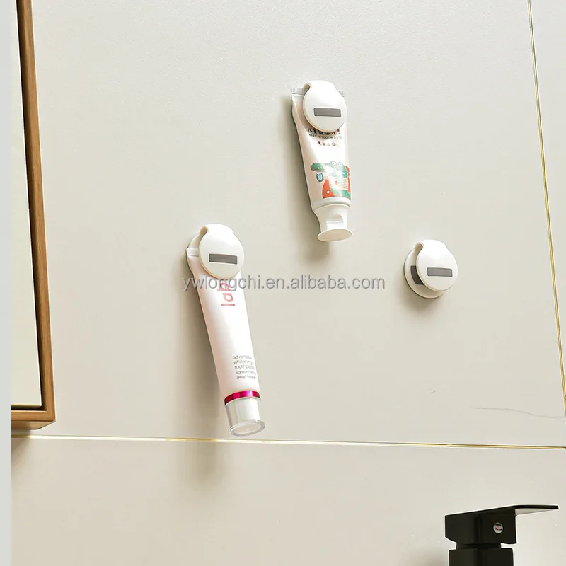 Mutifunctional Bathroom Accessories Plastic Toothpaste Stand Storage Rack Shower Room Toothpaste/ Cleaning Cream Clip