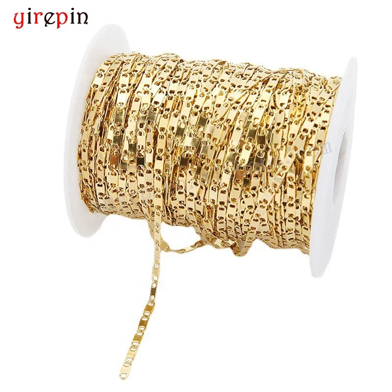 wholesale fashion 2.7mm stainless steel chain 18k gold non tarnish necklace bracelet jewelry bulk chain for diy