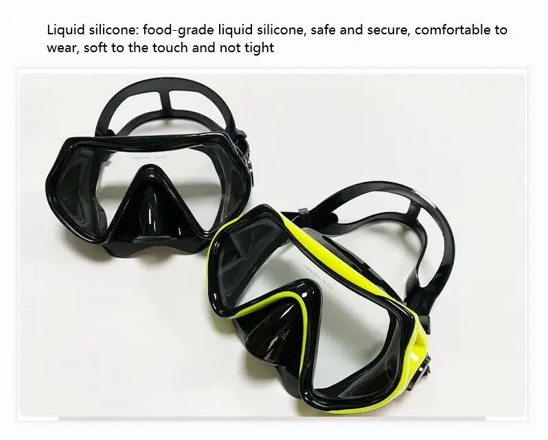 Youth Panoramic Wide View Tempered Glass Adjustable Strap Anti-Fog Scuba Snorkel Diving Mask for Adults