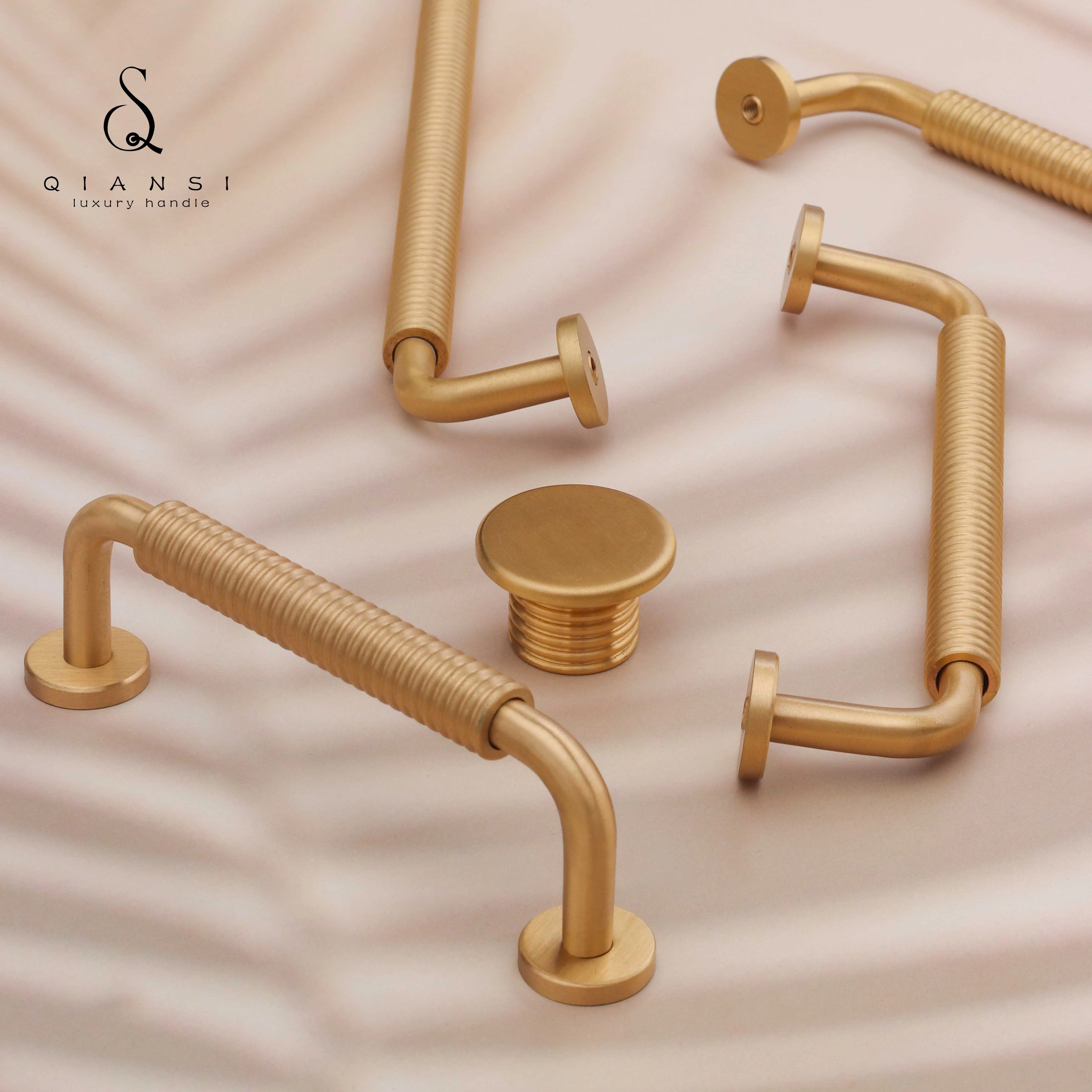 HK0139 Luxury Gold Solid Brass Copper Furniture Cabinet Wardrobe Kitchen Cupboard Door Drawer Hardware Pulls Handles Knobs