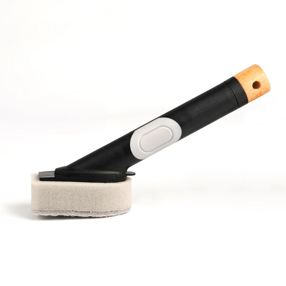 Eco Friendly Black Kitchen Tool Accessories Sponge Cleaning Dish Washing Brush