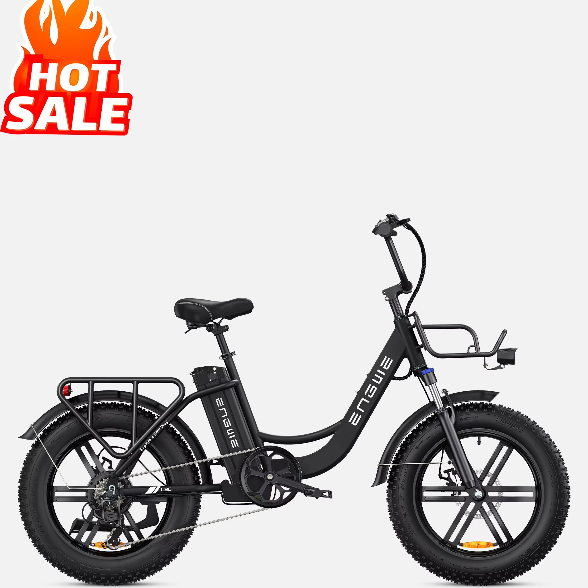 ENGWE  L20 Step Through Electric Bike for Adults 20 . 4 Fat Tire Max Speed 25KMH Urban Bike  48V13Ah  fat tires ebike for ladies