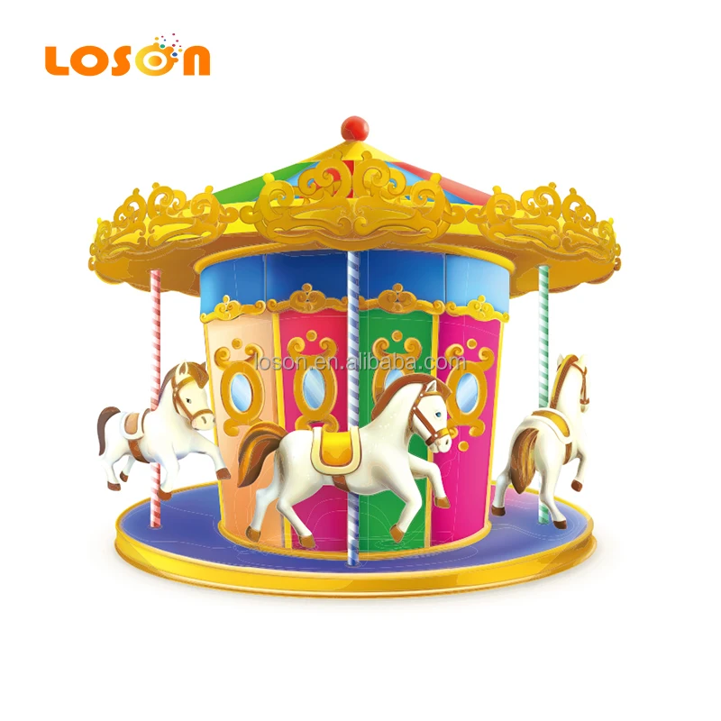 Luxury Kids rotating  Christmas mini amusement park fairground merry go round ride horse carousels for sale