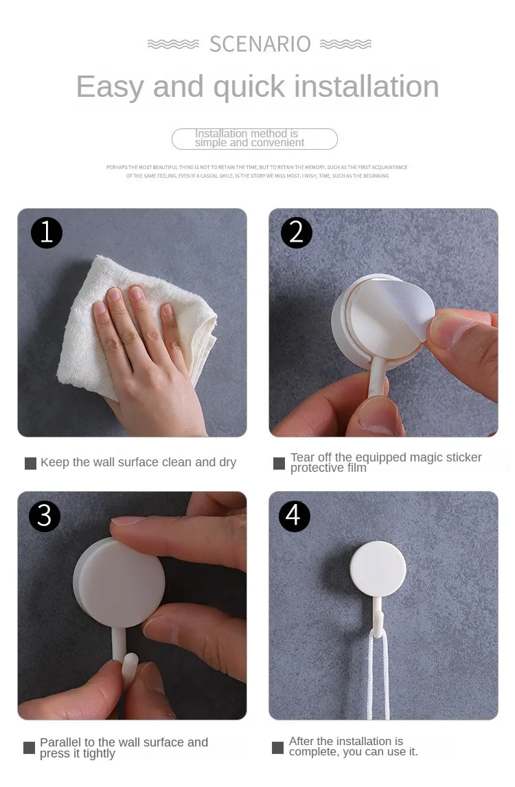 Candy colored multifunctional wall hanging small hook without punching holes, door back hook