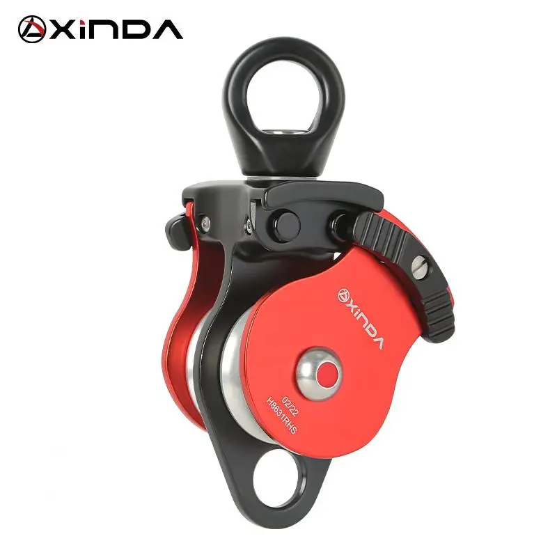 XINDA High Efficiency Pulley with Swivel for Hauling Tyroleans for Work at Height Rescue Tree Care