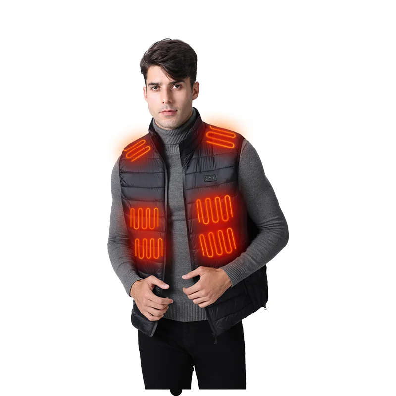 Smart Heated Vest 5v USB Rechargeable Lightweight Soft Men Body Warmer Plus Size 9 Heating Zones Heated Vest