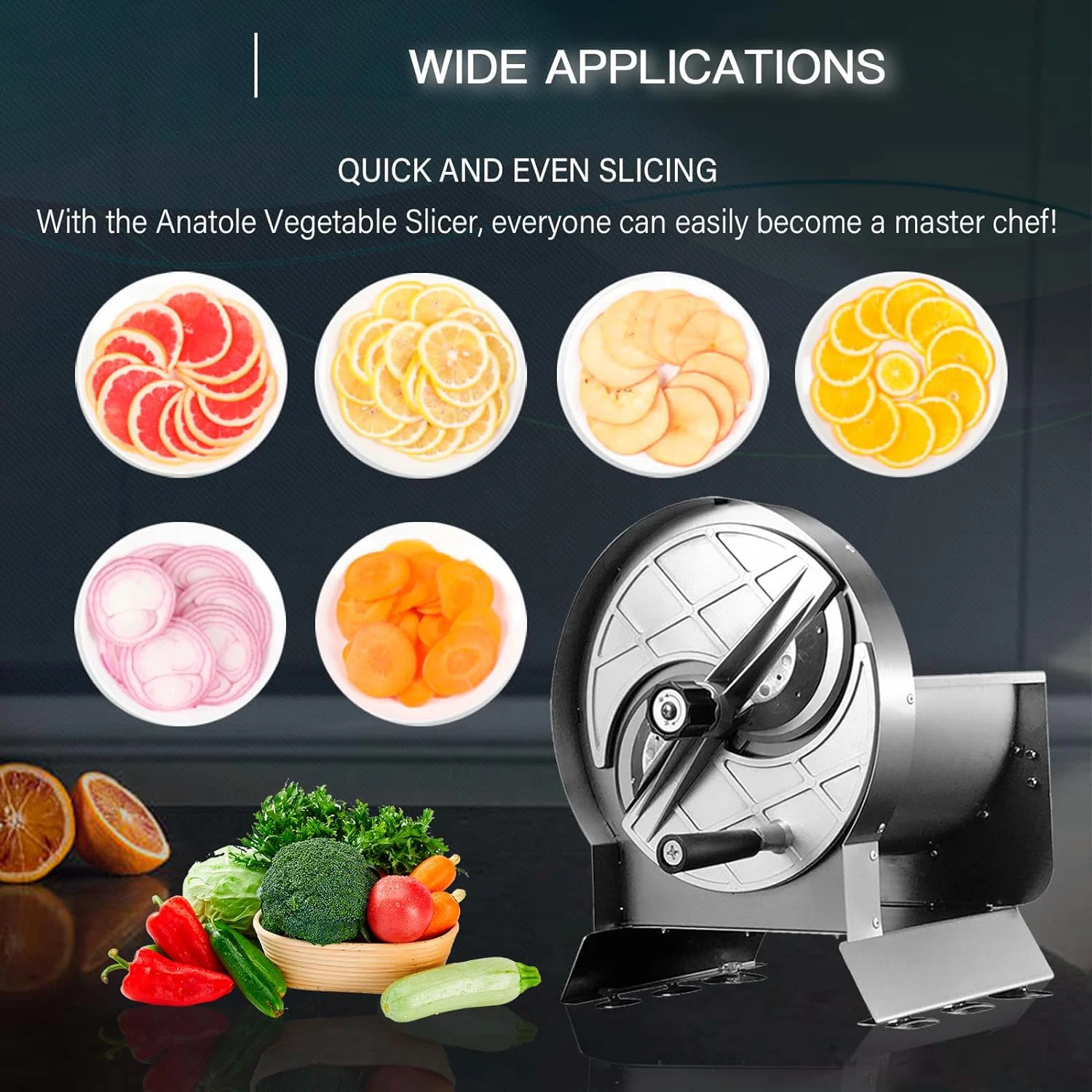 Manual Fruit And Vegetable Slicer Stainless Steel Citrus Lemon Banana Tomato Slicer Slicing Cutting machine