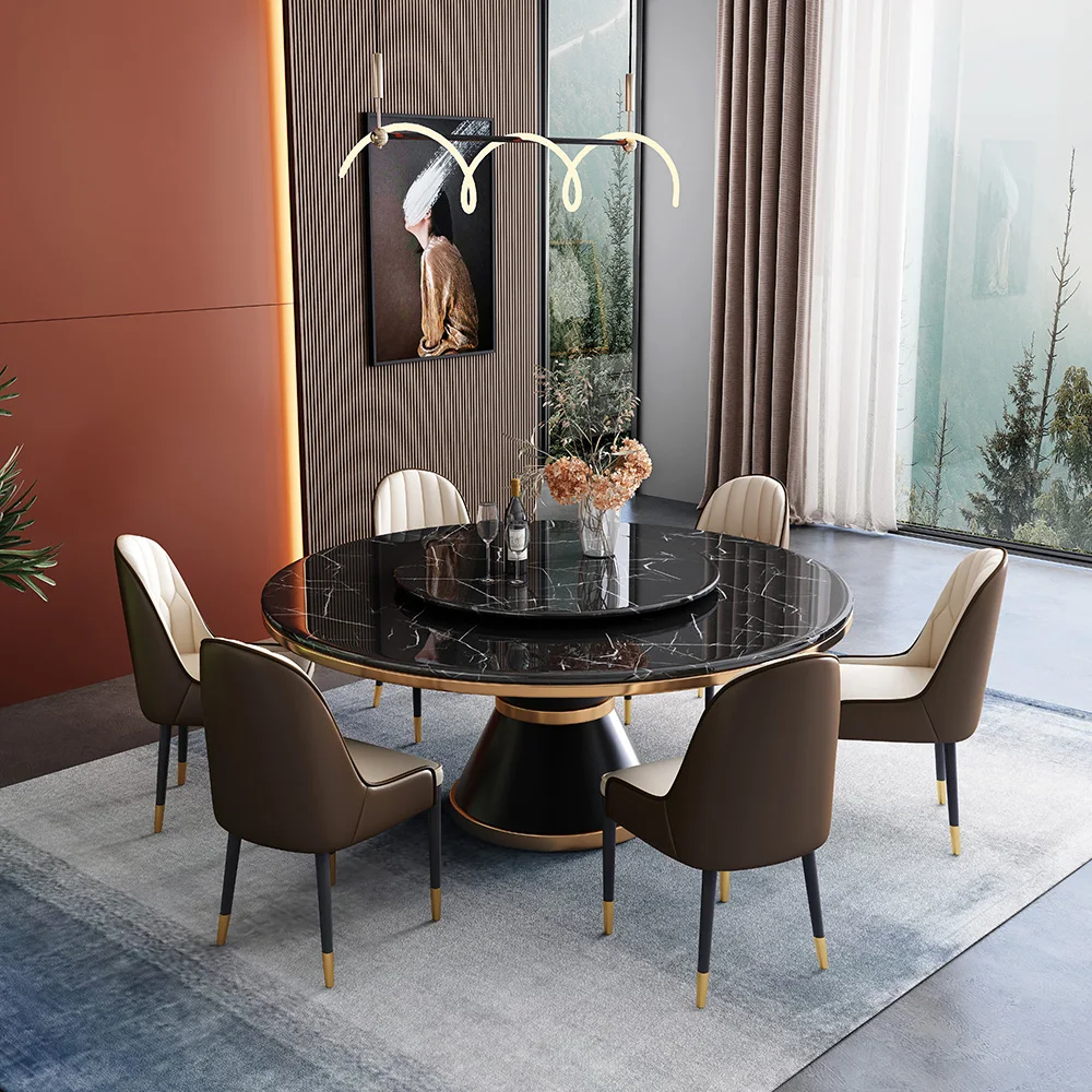SITU modern luxury furniture marble round restaurant table dining table set 6 chairs