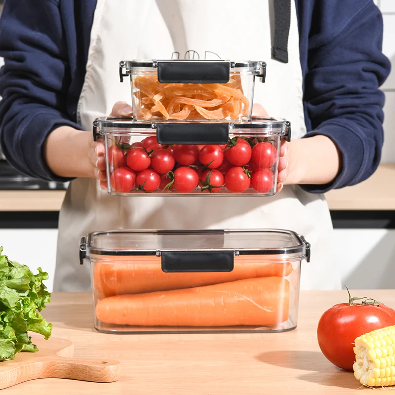 Factory Direct sales three-piece refrigerator storage box fresh-keeping container can hold liquid